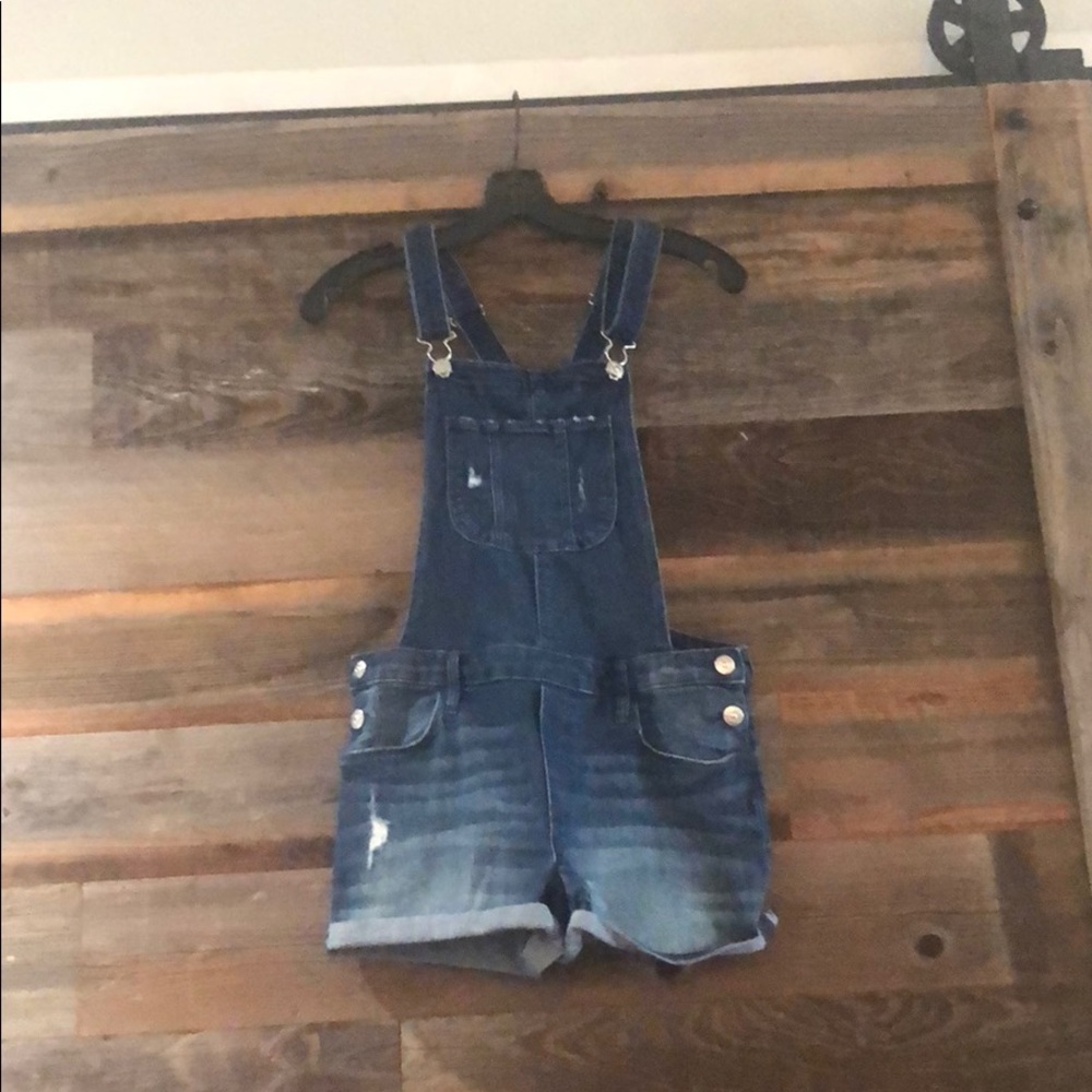 Denim Blue Women's Overall Shorts